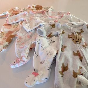 Preemie Fleece Footed Sleepers